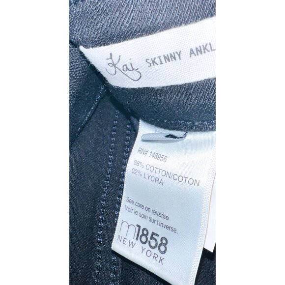 Kai Skinny Ankle Midnight Distressed Jeans M1858 NY  Raw Hem Womens 8/29 - Picture 4 of 5